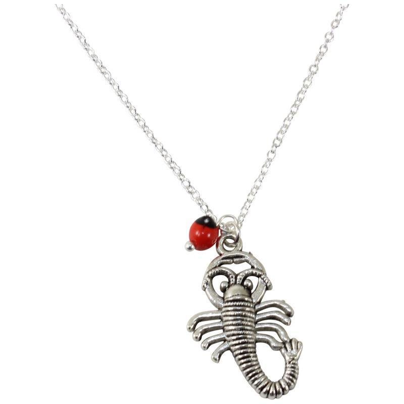 Adjustable Silver Tone Good Luck Charm Necklace w/ Huayruro Red & Black Seed Beads 16" - 18" - EvelynBrooksDesigns