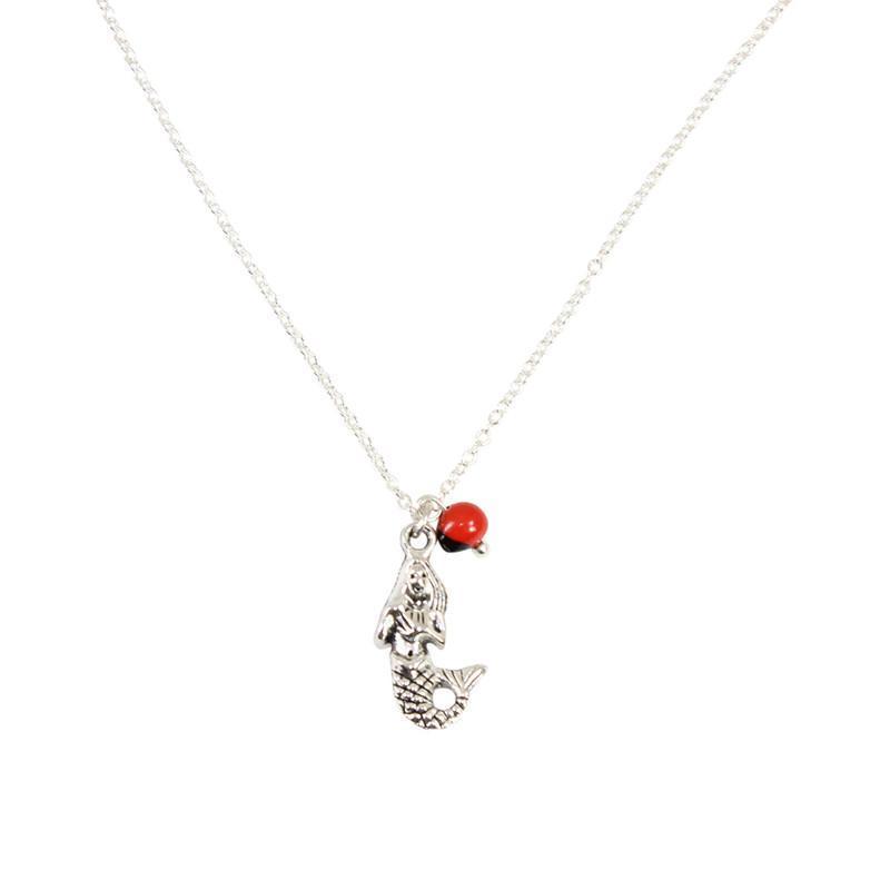 Adjustable Silver Tone Good Luck Charm Necklace w/ Huayruro Red & Black Seed Beads 16" - 18" - EvelynBrooksDesigns