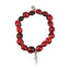 Ballerina Dance Shoe Charm Stretchy Bracelet w/Meaningful Good Luck, Prosperity, Love Huayruro Seeds