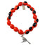 Cardinal Charm Stretchy Bracelet w/Meaningful Good Luck, Prosperity, Love Huayruro Seeds - EvelynBrooksDesigns