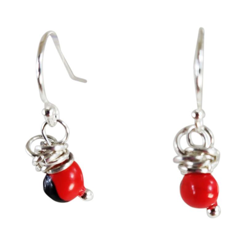Dangle Long Drop Red & Black Good Luck Earrings - EvelynBrooksDesigns