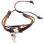 Dolphin Charm Adjustable Leather Bracelet for Women w/Meaningful Good Luck Huayruro Seed