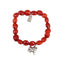 English Bulldog Charm Stretchy Bracelet w/Meaningful Good Luck, Prosperity, Love Huayruro Seeds - EvelynBrooksDesigns