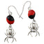 Fearless Spider Dangle Silver Earrings w/Meaningful Good Luck Huayruro Seeds - EvelynBrooksDesigns