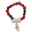 Flower Charm Stretchy Bracelet w/Meaningful Good Luck, Prosperity, Love Huayruro Seeds