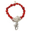 Flower Charm Stretchy Bracelet w/Meaningful Good Luck, Prosperity, Love Huayruro Seeds - EvelynBrooksDesigns