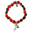 Frog Charm Stretchy Bracelet w/Meaningful Good Luck, Prosperity, Love Huayruro Seeds