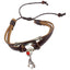 Giraffe Charm Adjustable  Leather Bracelet for Women w/Huayruro Seed