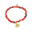 Gold Tone Elephant Charm Stretchy Bracelet w/Meaningful Good Luck Huayruro Seeds - EvelynBrooksDesigns