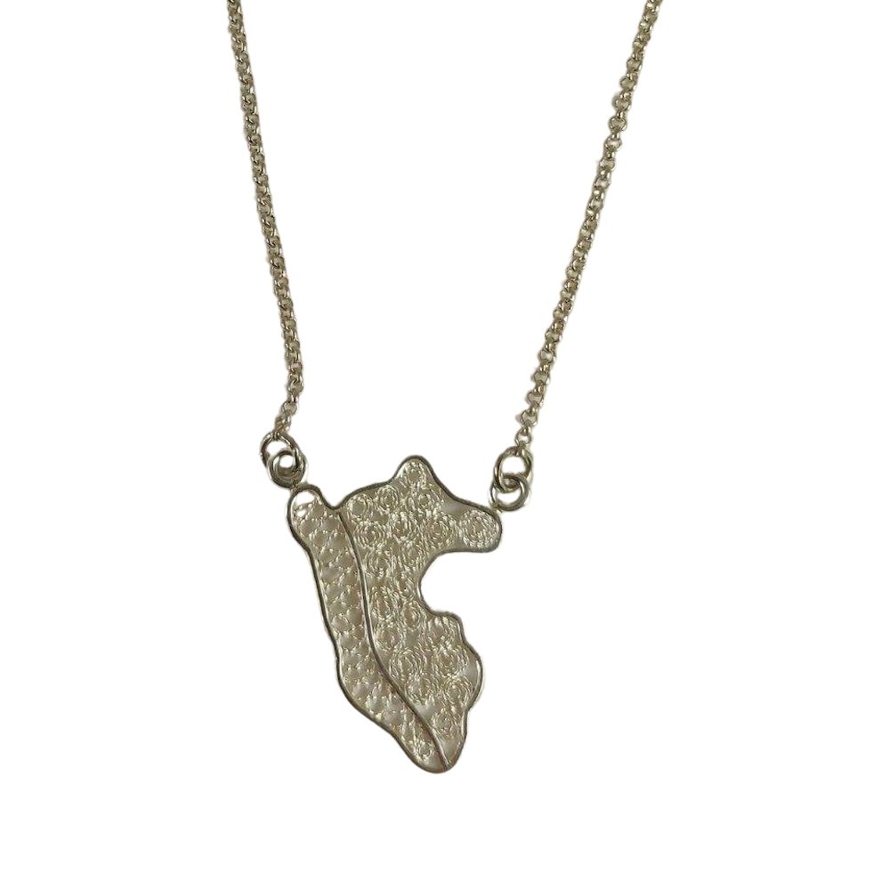 Gold/Sterling Silver Perú Filigree Adjustable Pendant/Necklace 16"-18" - EvelynBrooksDesigns