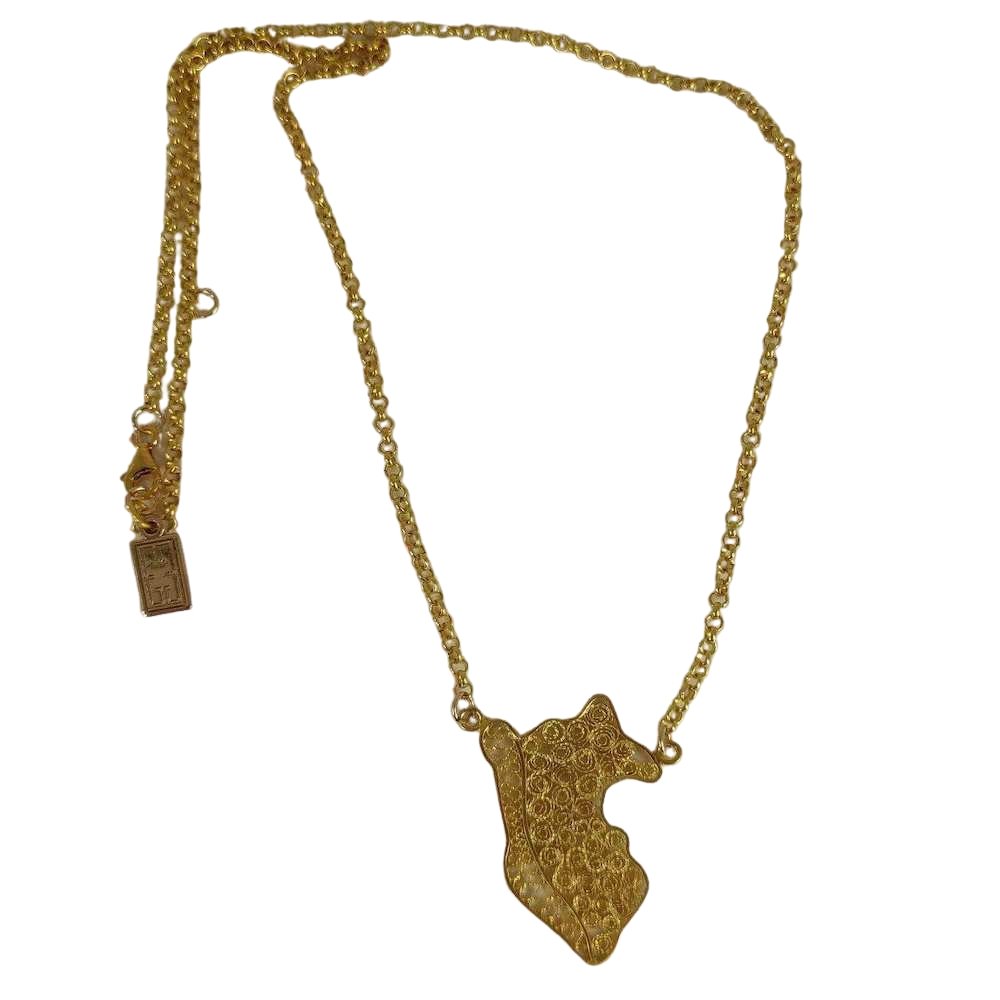 Gold/Sterling Silver Perú Filigree Adjustable Pendant/Necklace 16"-18" - EvelynBrooksDesigns