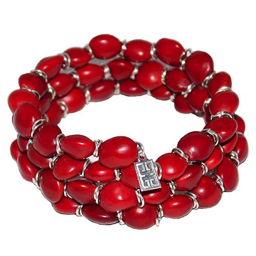Ladybug Bracelet Spring Garden Red Bracelet for Women Beaded Stretch