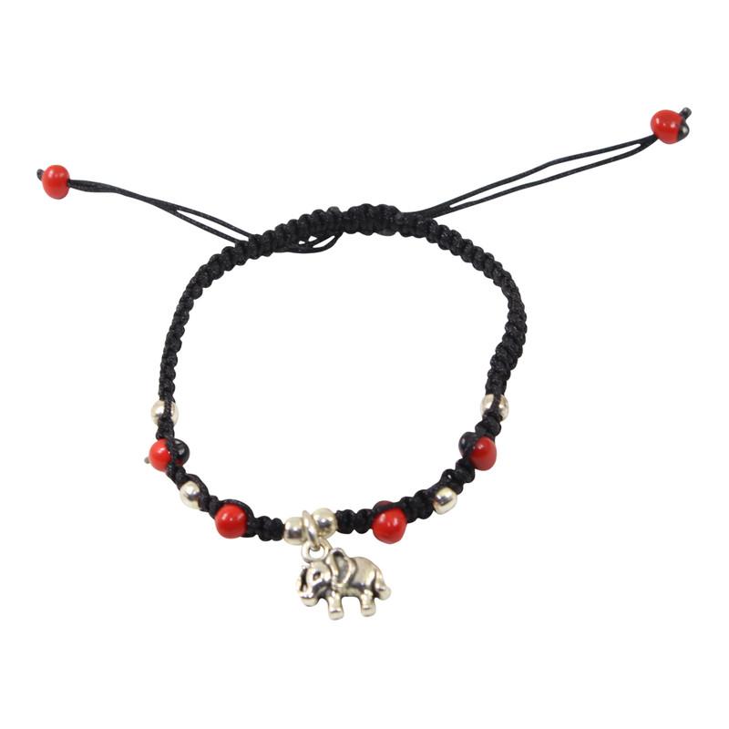 Good Luck Elephant Charm Macrame Meaningful Friendship Bracelet - EvelynBrooksDesigns