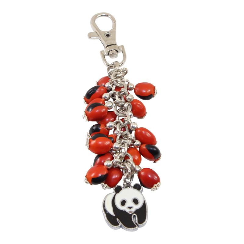 Good Luck Meaningful Keychains Red & Black Seed Beads L:3" - EvelynBrooksDesigns