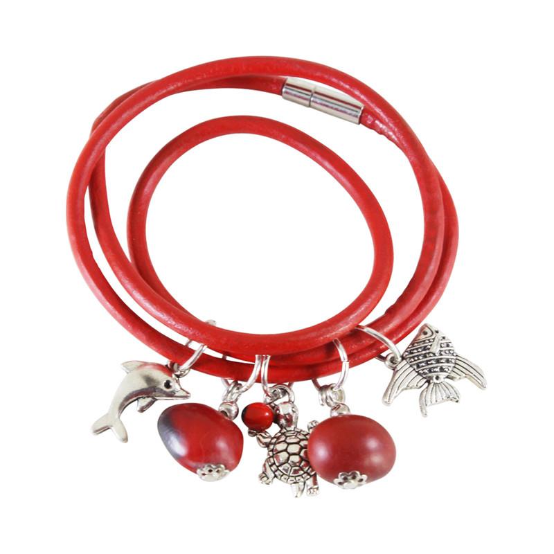 Good Luck Elephant Charm Red & Black Bracelet 