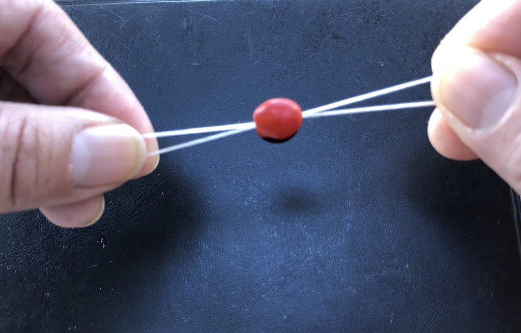 Good Luck Wrap Adjustable Stretchy Bracelet w/Red & Black Seed Beads 6.5"-7.5" - EvelynBrooksDesigns