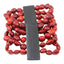 Good Luck Wrap Adjustable Stretchy Bracelet w/Red & Black Seed Beads 6.5"-7.5" - EvelynBrooksDesigns