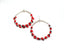 Long Drop Hoop Sterling Silver Dangle Red & Black Good Luck Earrings 2.5" - EvelynBrooksDesigns