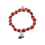 Love & Friendship Charm Stretchy Bracelet for Women w/Huayruro Red Seed - EvelynBrooksDesigns