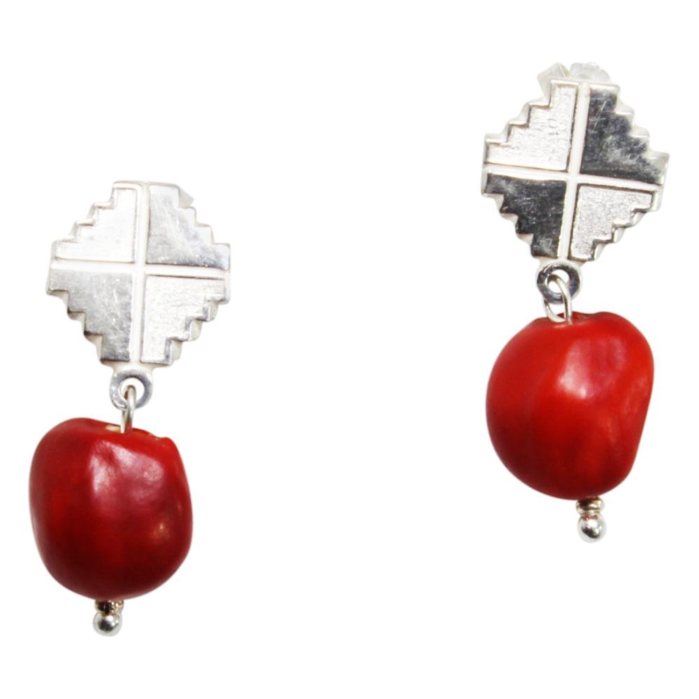 Peruvian Inspired Jewelry Design Inka Cross “Chakana” Dangle Chakana Earrings 1" - EvelynBrooksDesigns