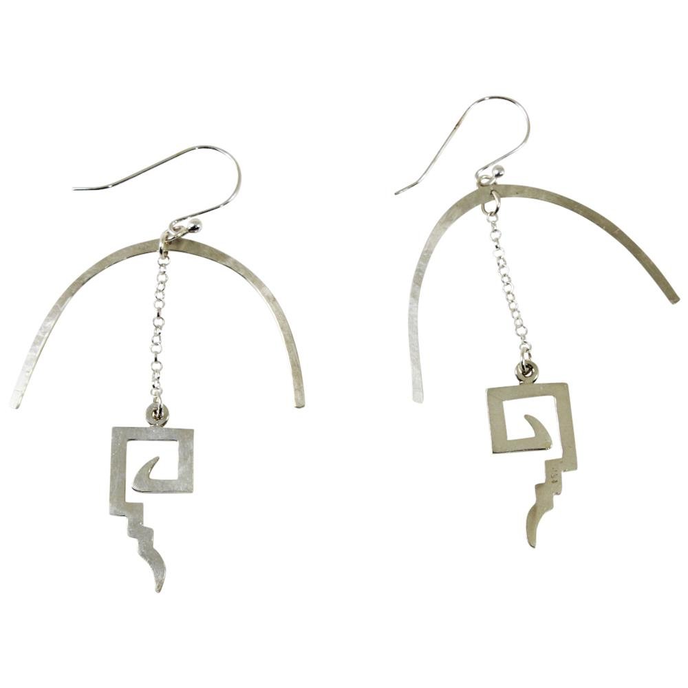 Peruvian Inspired Jewelry Design “Moschik” Long Drop Dangle Earrings 2" - EvelynBrooksDesigns
