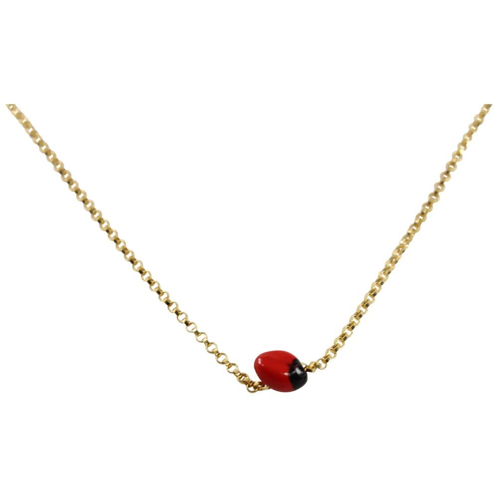 Peruvian Inspired Minimal Pendant for Women w/Meaningful Peruvian Huayruro Seed Bead 16”-18” - EvelynBrooksDesigns