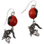 Powerful Alligator Dangle Silver Earrings w/Meaningful Good Luck Huayruro Seeds - EvelynBrooksDesigns