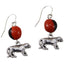 Powerful Puma/Tiger Dangle Silver Earrings w/Meaningful Good Luck Huayruro Seeds - EvelynBrooksDesigns