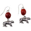 Powerful Puma/Tiger Dangle Silver Earrings w/Meaningful Good Luck Huayruro Seeds - EvelynBrooksDesigns