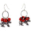 Powerful Puma/Tiger Dangle Silver Earrings w/Meaningful Good Luck Huayruro Seeds