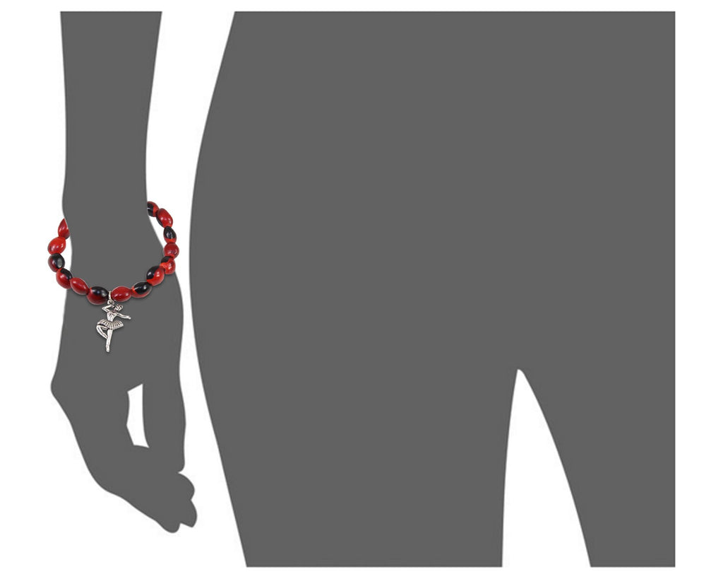 Protective Guardian Angel Charm Stretchy Bracelet w/Meaningful Good Luck Huayruro Seeds - EvelynBrooksDesigns