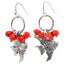 Sealife Fish Dangle Silver Earrings w/Meaningful Good Luck Huayruro Seeds - EvelynBrooksDesigns