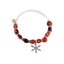 Snowflake Holiday Christmas Charm Adjustable Bangle/Bracelet for Women w/Huayruro Red Seed Beads