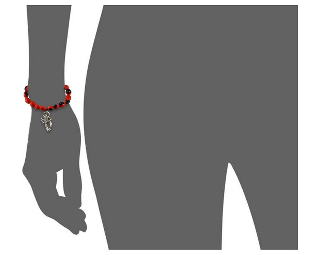 Spider Charm Stretchy Bracelet w/Meaningful Good Luck, Prosperity, Love Huayruro Seeds - EvelynBrooksDesigns