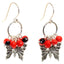 Symbol of Hope Butterfly Dangle Silver Earrings w/Meaningful Good Luck Huayruro Seeds - EvelynBrooksDesigns