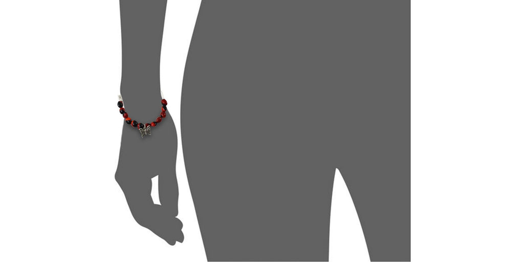 Symbol of Life Butterfly Charm Stretchy Bracelet w/Meaningful Good Luck Seed Beads - EvelynBrooksDesigns