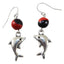 Symbol of Peace Dolphin Dangle Silver Earrings w/Meaningful Good Luck Huayruro Seeds - EvelynBrooksDesigns
