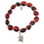 Turtle Charm Stretchy Bracelet w/Meaningful Good Luck, Prosperity, Love Huayruro Seeds