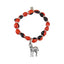 Zebra Charm Stretchy Bracelet w/Meaningful Good Luck, Prosperity, Love Huayruro Seeds