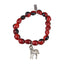 Zebra Dance Charm Stretchy Bracelet w/Meaningful Good Luck, Prosperity, Love Huayruro Seeds