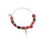 Ballerina Dancer Charm Adjustable Bangle/Bracelet for Women w/Huayruro Red Seed Beads