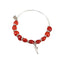 Ballerina Dancer Charm Adjustable Bangle/Bracelet for Women w/Huayruro Red Seed Beads - EvelynBrooksDesigns