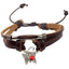 Butterfly Charm Adjustable Leather Bracelet for Women w/Huayruro Seed