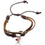 Cardinal Charm Adjustable Leather Bracelet for Women w/Huayruro Seed - EvelynBrooksDesigns