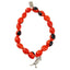 Cardinal Charm Stretchy Bracelet w/Meaningful Good Luck, Prosperity, Love Huayruro Seeds - EvelynBrooksDesigns