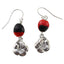 Dainty Hibiscus Dangle Earrings w/Meaningful Good Luck Huayruro Seeds - EvelynBrooksDesigns