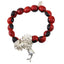Dolphin Charm Stretchy Bracelet w/Meaningful Good Luck, Prosperity, Love Huayruro Seeds - EvelynBrooksDesigns