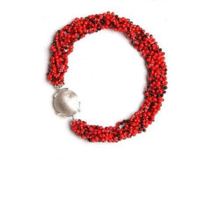 Exotic Reversible Round Clasp Necklace for Women w/Meaningful Good Luck Seed Beads 18" - 20" - EvelynBrooksDesigns