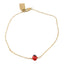 Gold Filled 18kt Classic Adjustable Bracelet w/Red & Black Seed Beads 6.5