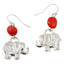 Good Fortune Elephant Dangle Silver Earrings w/Meaningful Good Luck Huayruro Seeds - EvelynBrooksDesigns